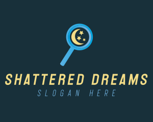 Moon Magnifying Glass logo design