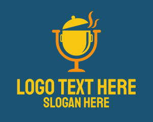 Online Food Delivery - Steaming Hot Pot logo design