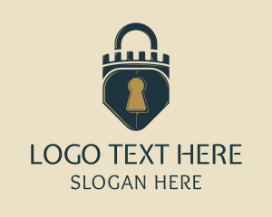 Secure - Shield Tower Lock logo design