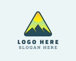 Hills - Sunrise Mountaineering Adventure logo design