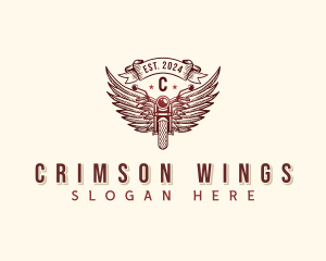 Riding Motorcycle Wings logo design