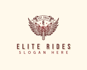 Riding Motorcycle Wings logo design