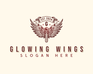 Riding Motorcycle Wings logo design