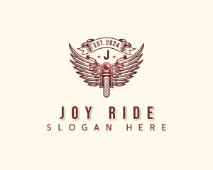 Riding Motorcycle Wings logo design