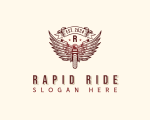 Riding Motorcycle Wings logo design