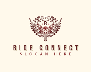 Riding Motorcycle Wings logo design