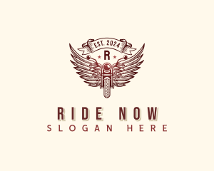 Riding Motorcycle Wings logo design