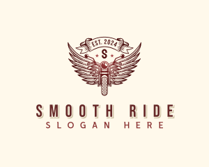 Riding Motorcycle Wings logo design