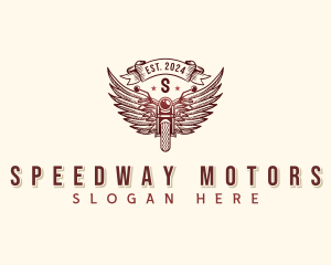 Riding Motorcycle Wings logo design