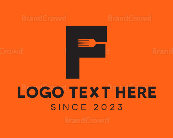 Food Fork Letter F Logo