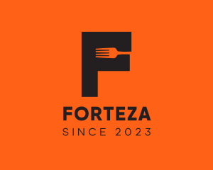 Food Fork Letter F logo design