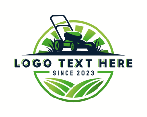 Emblem - Lawn Mower Trimmer logo design