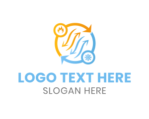 Recycle - Heating Cooling System logo design