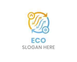 Wind - Heating Cooling System logo design