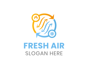 Heating Cooling System  logo design