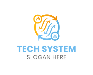 Heating Cooling System  logo design