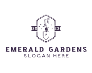 Flower Shovel Gardening logo design