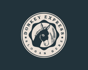 Donkey - Donkey Wheat Grass logo design