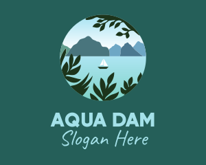 Dam - Travel Boat Lake logo design