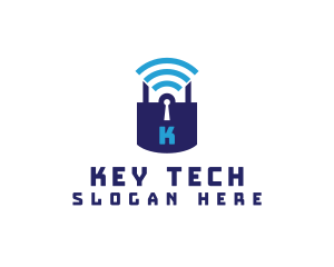 Wifi Padlock Tech Security  logo design