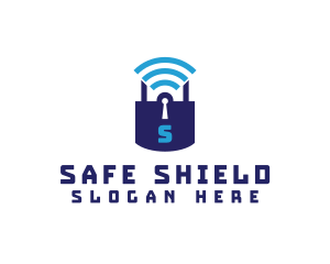 Wifi Padlock Tech Security  logo design