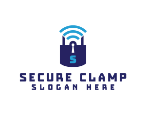 Wifi Padlock Tech Security  logo design