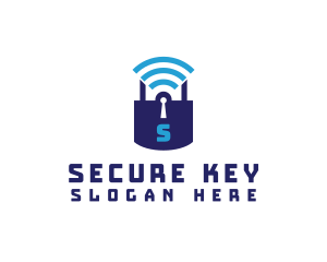 Wifi Padlock Tech Security  logo design