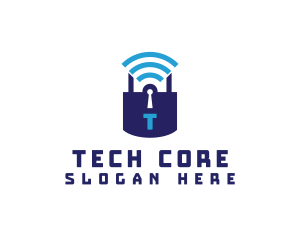 Wifi Padlock Tech Security  logo design