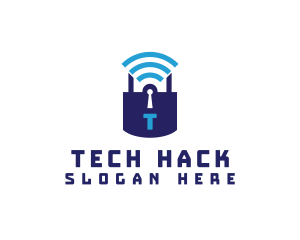 Wifi Padlock Tech Security  logo design