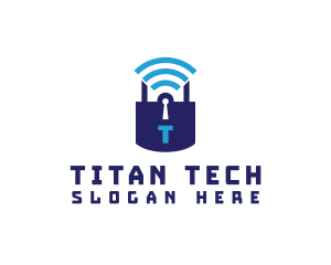 Wifi Padlock Tech Security  logo design