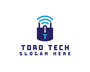 Wifi Padlock Tech Security  logo design