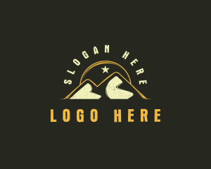 Trails - Mountain Sun Hiking logo design
