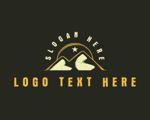 Sun - Mountain Sun Hiking logo design