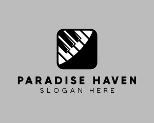 Piano Music Mobile App logo design