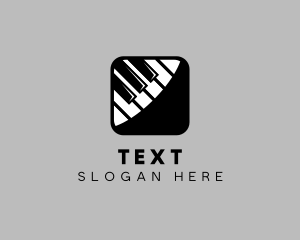 Piano Music Mobile App logo design