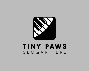 Piano Music Mobile App logo design