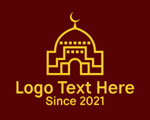 Temple - Islamic Mosque Moon logo design