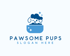 Dog Bath Grooming logo design