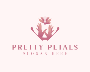 Floral Hands Beauty logo design