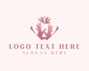 Spa - Floral Hands Beauty logo design