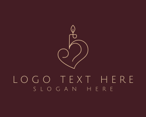 Religious - Candle Light Heart logo design