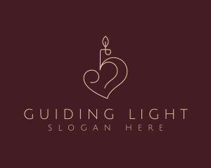 Candle Light Heart logo design