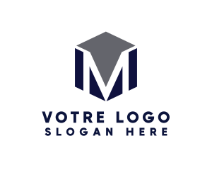 Shape - Masculine Cube M logo design