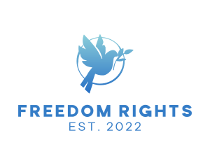 Peace Dove Bird  Freedom logo design