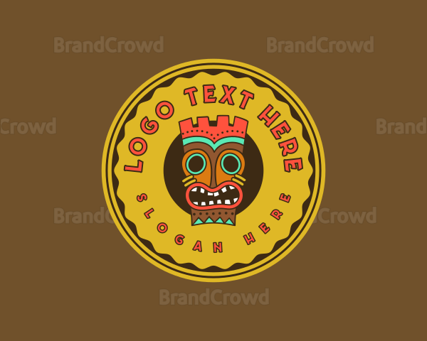 Tribal Tiki Mask Logo