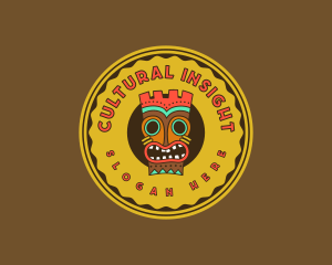 Tribal Tiki Mask logo design