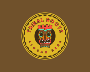 Tribal Tiki Mask logo design