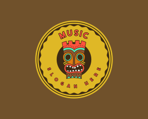 Tribal Tattoo - Tribal Tiki Mask logo design