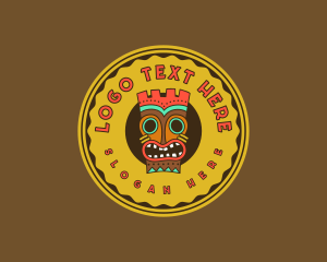 Native - Tribal Tiki Mask logo design