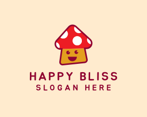 Cute Mushroom Fungi logo design